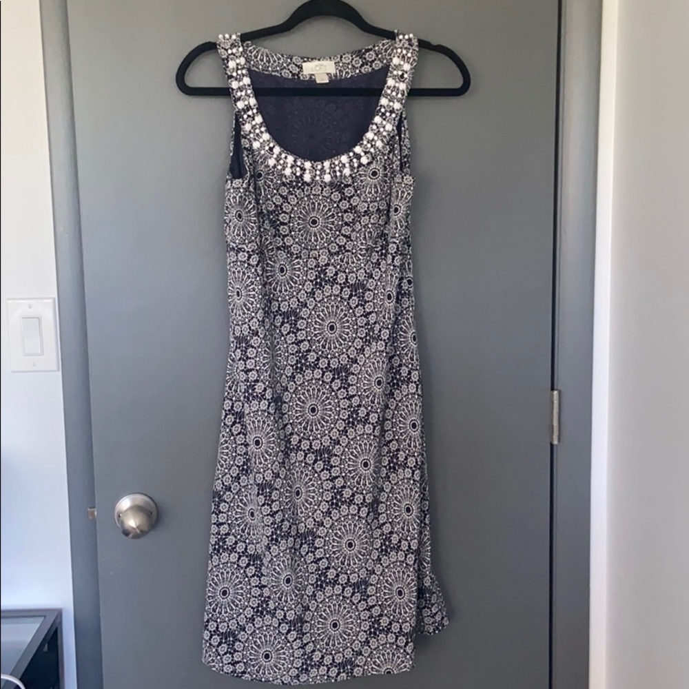 NWOT LOFT shift dress with scoop neck and beading